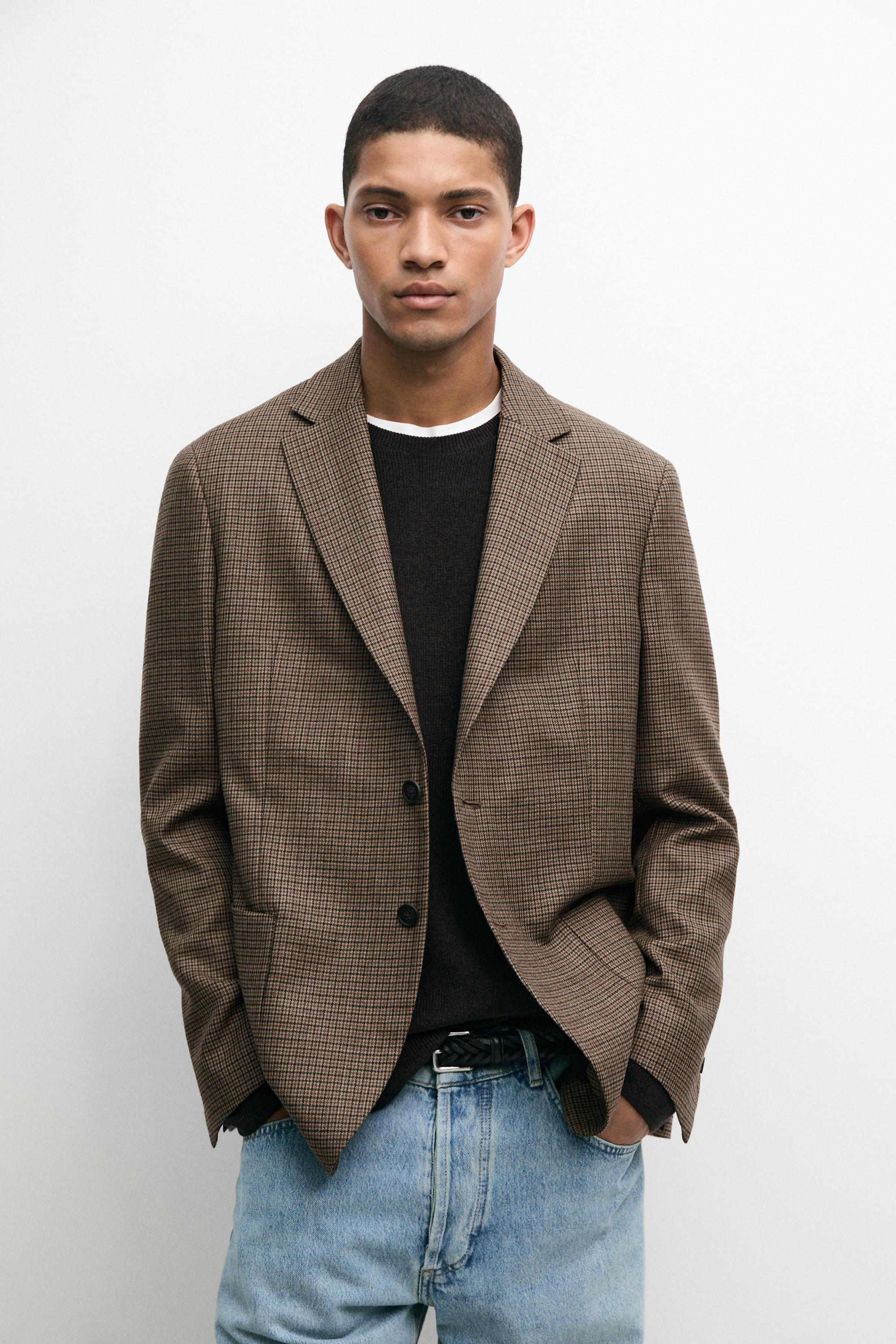 100% wool houndstooth blazer
